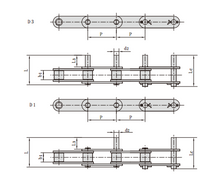 Stainless Steel Double Pitch Conveyor Chains with Extended Pins